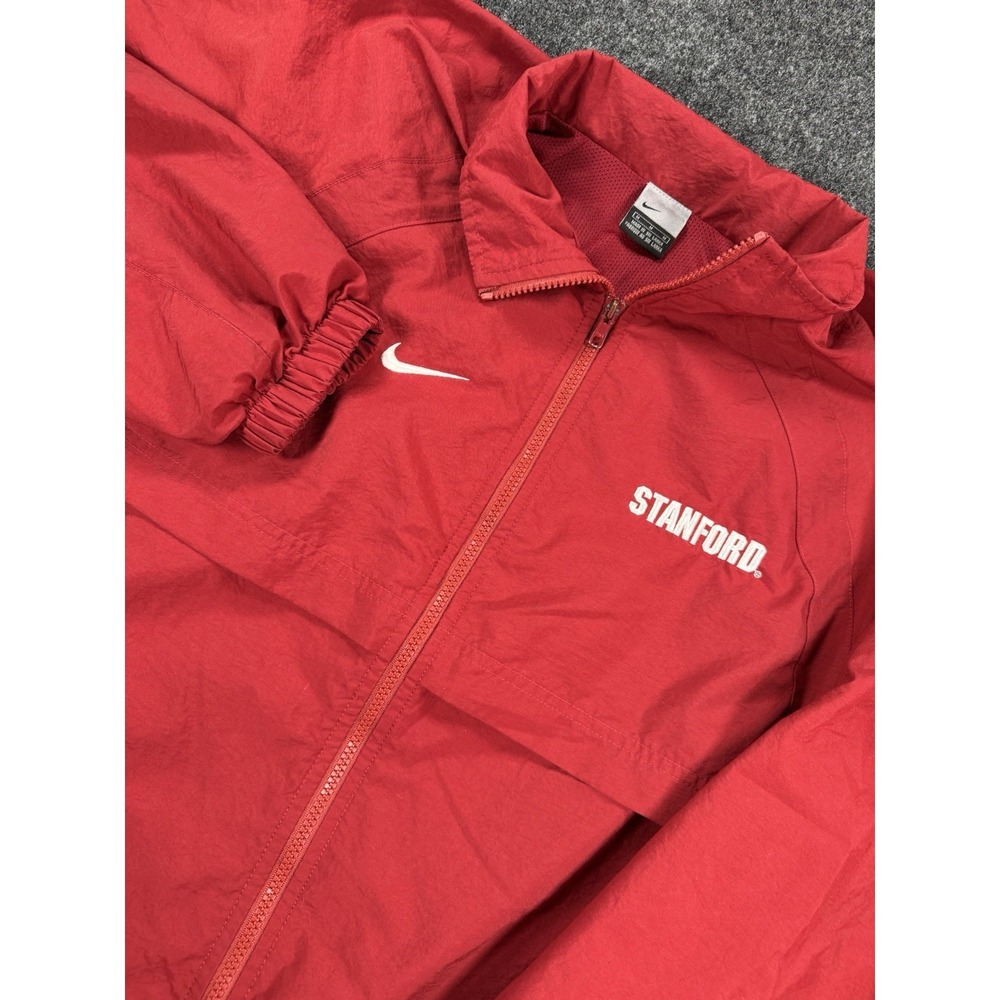 Vintage Nike Stanford Jacket Mens Medium Red Full Zip Windbreaker